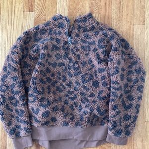 Leopard print fluffy jacket